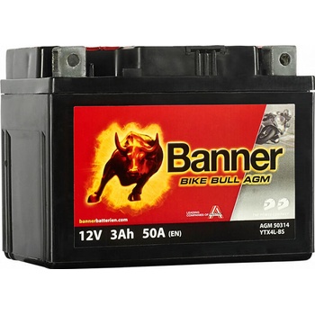 Image 1 of Banner Bike Bull AGM 12V 3Ah right+ YTX4L-BS/YT4L-BS (503 14)