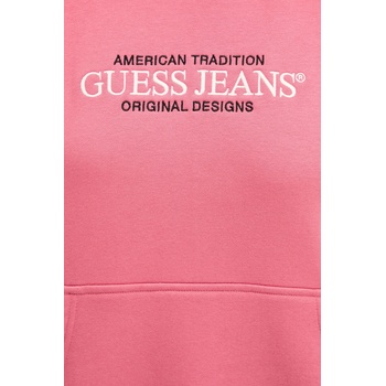 Guess Jeans Суичър Guess Jeans в бяло с качулка с апликация W4YQ15 KC811 (W4YQ15.KC811)