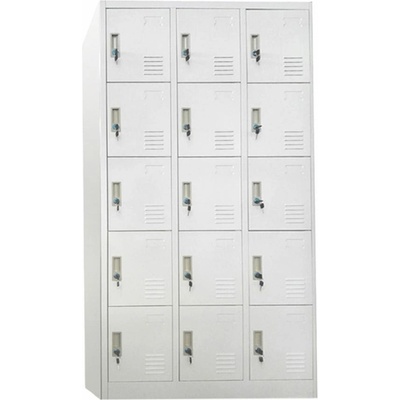 RFG Гардероб RFG, метален, с петнадесет отделения, 185 x 90 x 40 cm, сив