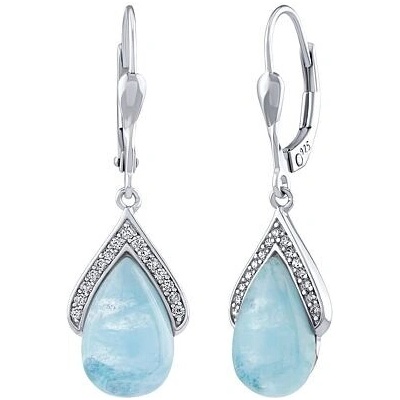 Silvego Strieborné náušnice Devecia s pravým akvamarínom a Brilliance Zirconia JST15546EAQ