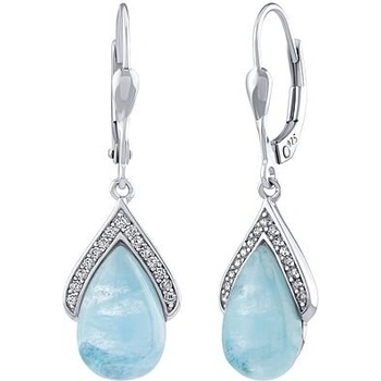 Silvego Strieborné náušnice Devecia s pravým akvamarínom a Brilliance Zirconia JST15546EAQ