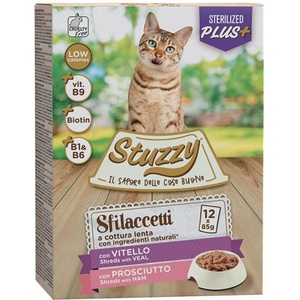 Stuzzy Cat Shreds MULTIPACK стерилизиран телешки и свински месо 12 x 85 г