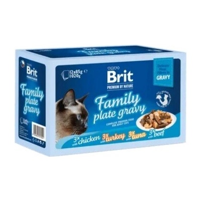 Brit Premium by Nature Cat Delikate Meat Fillets in Gravy Family 12 x 85 g