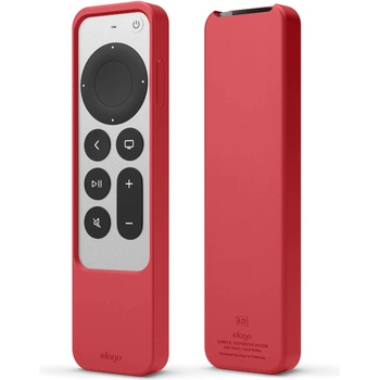 elago R2 Slim Case - удароустойчив силиконов калъф за Apple TV Siri Remote (2021) (червен)