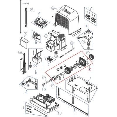 SPAMG603A00 Kit hřídele s ozubenými koly RBS400, RBS600, RBS600HS