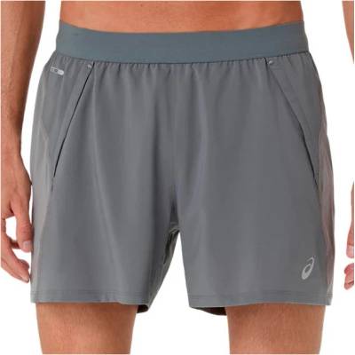 ASICS Мъжки шорти за бягане Asics Road 5'' Short Running shorts - Clay Grey / Steel Grey / Illuminate Green - размер XL (012-3414-0715)