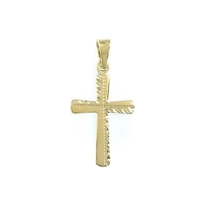 Infinitysilver Stříbrný pozlacený přívěsek křížek rytý 44142G