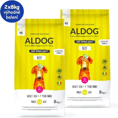 Aldog Adult Monoprotein Mini Beef & Rice 2 x 8 kg