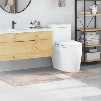 vidaXL Комплект антислип килими за баня 2 pcs Крем ПП (4019856)