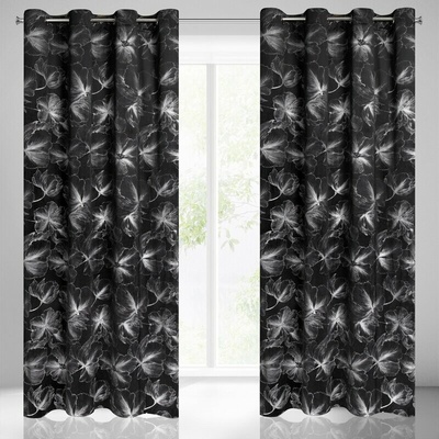 Takoy Záves STELLA z mäkkého zamatu so strieborným kvetinovým motívom 140 x 250 cm-HF-388312 | 140 x 250 cm