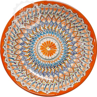 Lagan 42 cm uzbecký keramický talíř "MEHROB" oranžový, servírovací DX62186