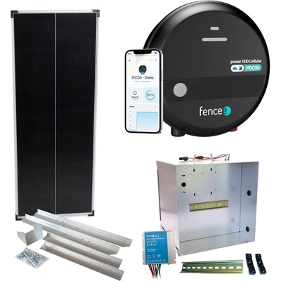 Fencee Premium sada solární ohradník - Kompletní přenosná schránka + 5J LTE chytrý zdroj, panel 100 W