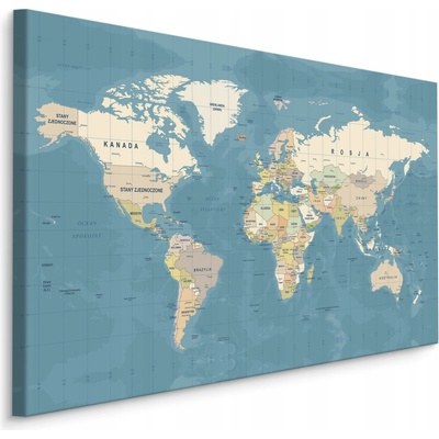 Muralo Obraz Mapa Sveta Politická V Poľštine 30x20