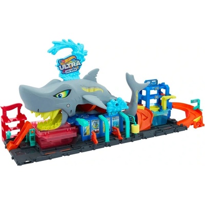 Mattel Hot Wheels City – Ultra žraločí myčka s barevnou změnou