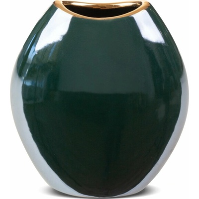 EUROFIRANY KERAMICKÁ VÁZA AMORA 14X7X16 CM TMAVOZELENÁ