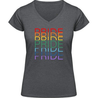Soft Style V Tričko Gildan Dúhový dizajn Pride Pride Pride Dark Heather Grey
