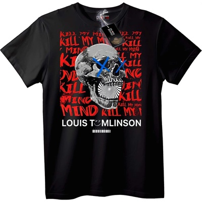 NOONEBRAND Тениска Louis Tomlinson с череп - 7XL, Black