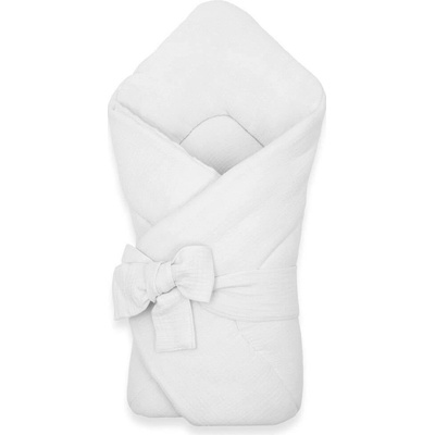 New Baby Mušelínový zavinovačka s vázáním bílá
