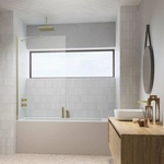 Radaway Параван за вана Radaway Modo New PNJ II, матово златисто-прозрачен, 90x150 см, стъкло 8 мм (10006090-99-01)
