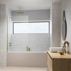 Radaway Параван за вана Radaway Modo New PNJ II, матово златисто-прозрачен, 90x150 см, стъкло 8 мм (10006090-99-01)