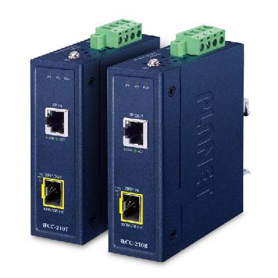 IECC-210-KIT Industrial EtherCAT Media Converter Kit (IECC-210T + IECC-210R, -40~75 degrees C, Dual 9~48V DC, 1 x 100TX RJ45, 1 x 100FX SFP, BECKHOFF EtherCAT conformance test tool verified) (IECC-210-KIT)