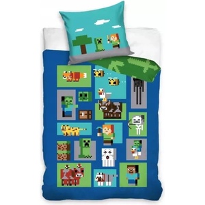 Carbotex Minecraft: Пиксел свят двулицев комплект спално бельо - 140 x 200 cm (MC002-PP)