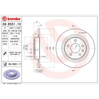 BREMBO Brzdový kotúč 08B35111