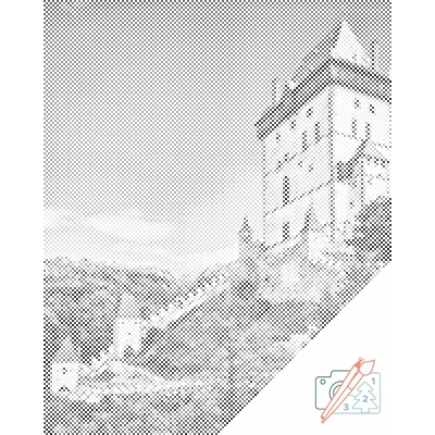 Vymalujsisam.cz Tečkování - Hrad Karlštejn 2 Velikost: 30x40cm, Rámování: Na kartonové desce, Barva teček: Červená