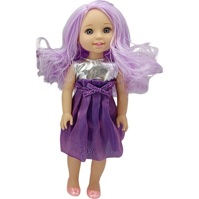 Moni Кукла Moni Toys - С лилава коса и рокля, 38 cm (111811)