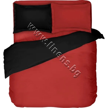 Dilios Спален комплект Dilios Двуцветен Черно - Червено, p/n 4000003829 - Спален комплект от Памучен сатен (4000003829)
