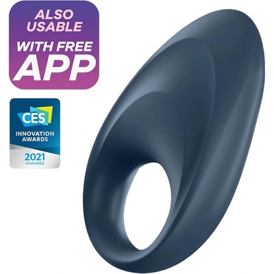 Satisfyer Mighty One - интелигентен вибрационен пенис пръстен (син)