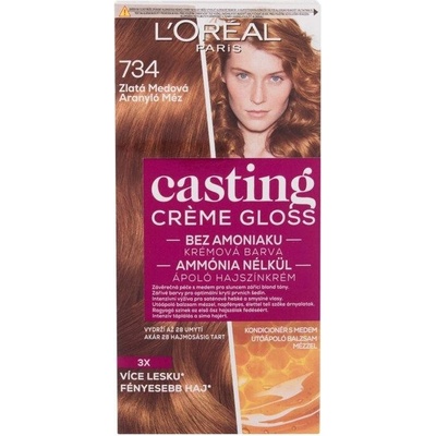 L'Oréal Paris Casting Creme Gloss barva na vlasy na barvené vlasy na všechny typy vlasů 734 Golden Honey 48 ml
