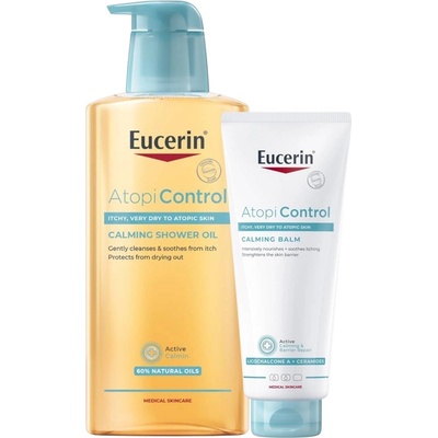 Eucerin AtopiControl Комплект - Балсам и Измиващо олио, 2 х 400 ml
