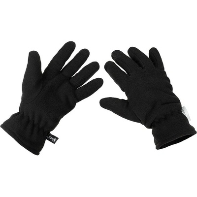 MFH Ръкавици от полар с изолация 3M Thinsulate, черни (15403A)