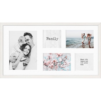 STYLER Рамка за 5 снимки Kyoto с бяло паспарту 27 x 51 см бяла (RA-15137)