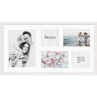 STYLER Рамка за 5 снимки Kyoto с бяло паспарту 27 x 51 см бяла (RA-15137)