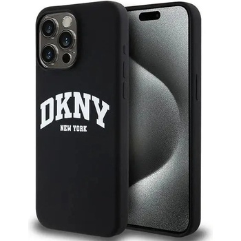 DKNY Кейс DKNY Liquid Silicone White Printed Logo MagSafe за iPhone 15 Pro Max, черен (3666339266721)