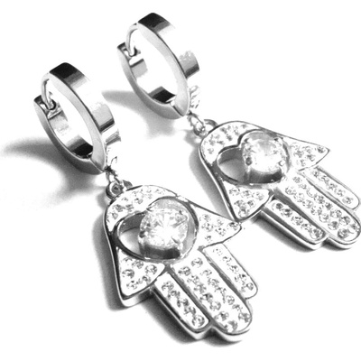 Steel Jewelry náušnice hamsa z chirurgické oceli NS130103