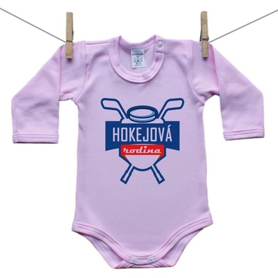 Boodyy Ružové Body s dlhým rukávom Hokejová rodina