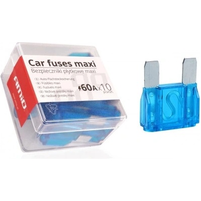 AMIO autopojistky MAXI pouzdro 10ks 60A