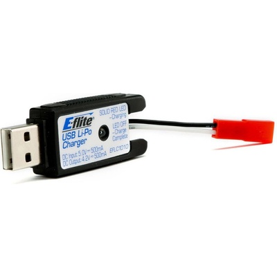 E-Flite Nabíjač USB 1-článek LiPol 500mA JST