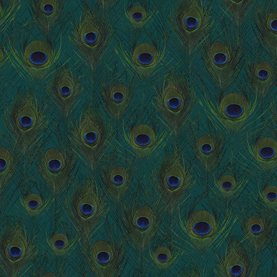 Origin 347764 Vliesová tapeta na stenu zelená s pávími perami Luxury Skins rozmery 0,53 x 10,05 m