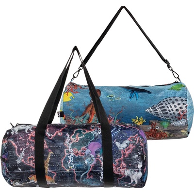 LOQI Чанта тип торба LOQI Weekender Kristjana S Williams Interiors World Map & Reef двустранна S (WE.KW.WM)