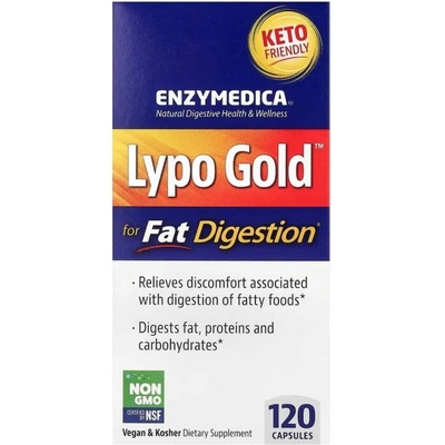 Enzymedica Lypo Gold Tráviace enzýmy 120 kapsúl
