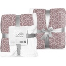 FARO Fleece deka s beránkem geometrie černobílá