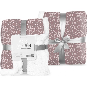 FARO Fleece deka s beránkem geometrie černobílá