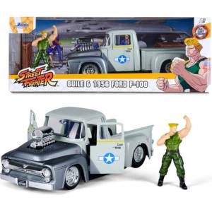 Jada Toys Модел Jada Street Fighter Ford F-100 1956 с Guile, 1: 24, 9334373314R00