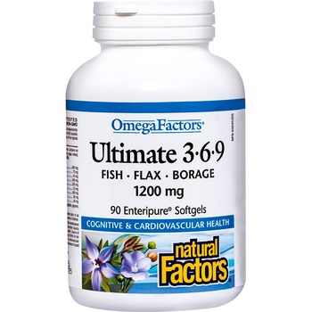 Natural Factors Omega Factors Ultimate 3-6-9, 1200 mg, 90 капсули, Natural Factors