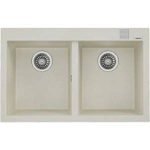 Teka Гранитна мивка, авт. клапан, за шкаф 80 см ForSquare 2B 790 TG КРЕМ (M.1029.КР) - xmall Мивка за вграждане