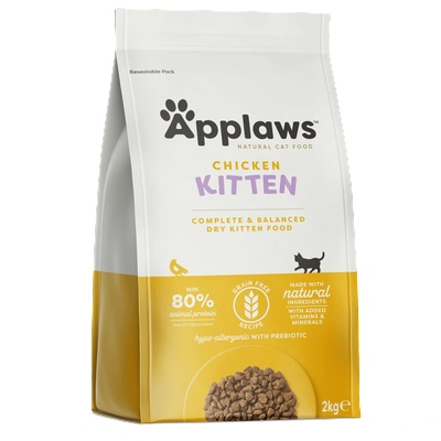 Applaws Kitten Chicken - суха храна за малки котета до 12 месеца, бременни и кърмещи котки с 80% пиле